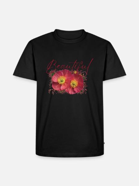 Schöne Athena-Blüten - Männer Premium Bio T-Shirt - Schwarz