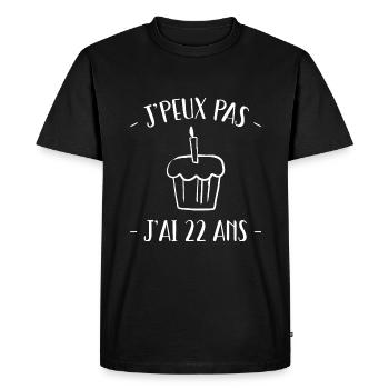 je peux pas j'ai 22 ans, cadeau 22 ans - T-shirt Premium bio Homme - noir - Devant - Nico (187cm)