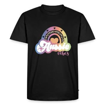 Vibrations australiennes - T-shirt Premium bio Homme - noir - Devant - Nico (187cm)