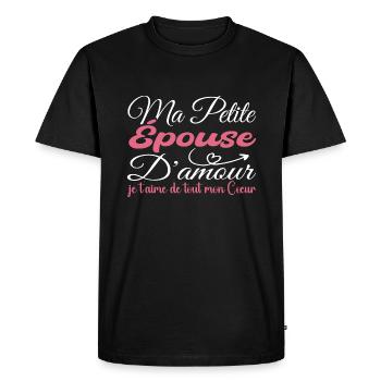 Cadeau épouse d'amour, meilleure épouse je t'aime - T-shirt Premium bio Homme - noir - Devant - Nico (187cm)