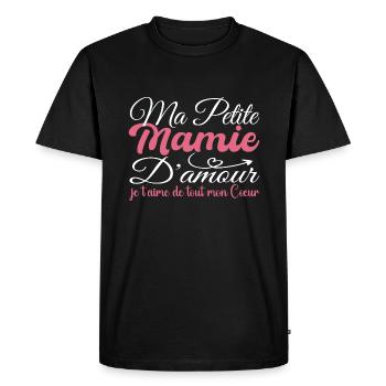 Cadeau mamie d'amour, meilleure mamie je t'aime - T-shirt Premium bio Homme - noir - Devant - Nico (187cm)