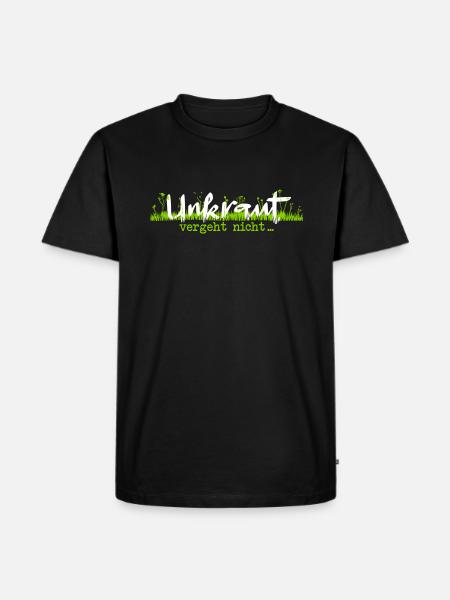 Unkraut vergeht nicht weiß/grün - Männer Premium Bio T-Shirt - Schwarz