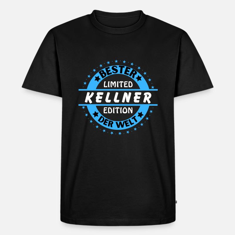 Bester Kellner der Welt - Männer Premium Bio T-Shirt - Schwarz