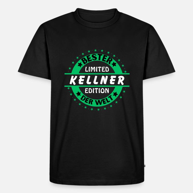 Bester Kellner der Welt - Männer Premium Bio T-Shirt - Schwarz