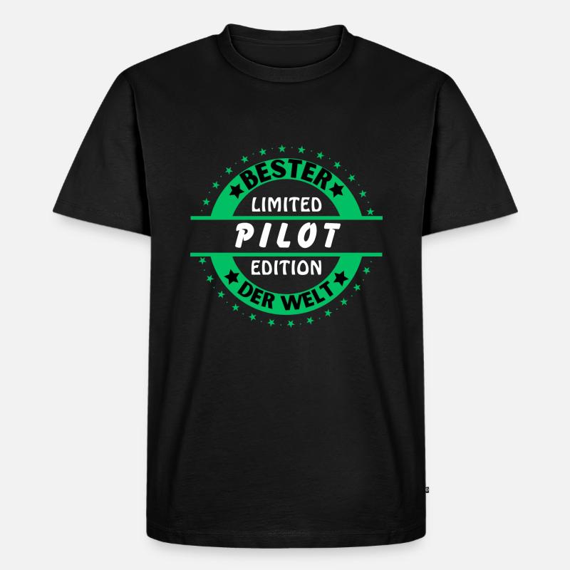 Bester Pilot der Welt - Männer Premium Bio T-Shirt - Schwarz