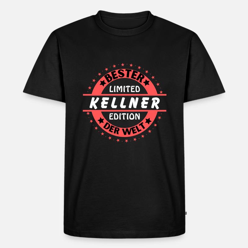 Bester Kellner der Welt - Männer Premium Bio T-Shirt - Schwarz