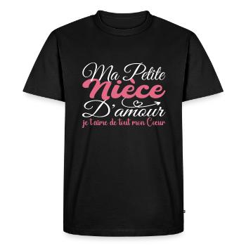 Cadeau Nièce d'amour, meilleure Nièce je t'aime - T-shirt Premium bio Homme - noir - Devant - Nico (187cm)