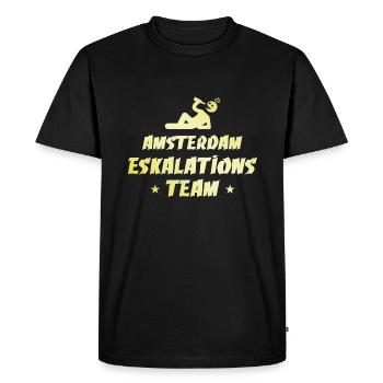 Amsterdam Escalation - Men's Premium Organic T-Shirt - black - Front - Nico (187cm)