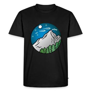 Mountains, mountain worlds - Men's Premium Organic T-Shirt - black - Front - Nico (187cm)