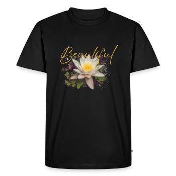 Beautiful Lakshmi Flower - Men's Premium Organic T-Shirt - black - Front - Nico (187cm)