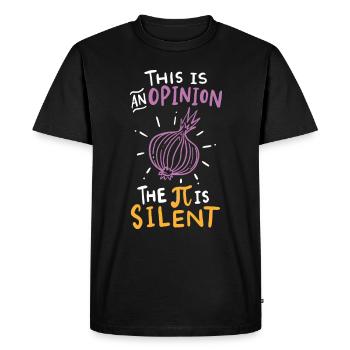Ceci est un avis Le Pi est silencieux - T-shirt Premium bio Homme - noir - Devant - Nico (187cm)