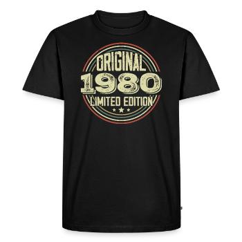 1980 Birthday Parties, a legendary vintage - Men's Premium Organic T-Shirt - black - Front - Nico (187cm)