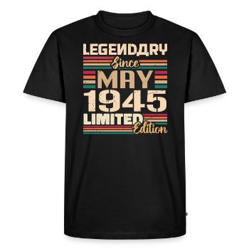 May 1945 May - Jubilee May 1945 - Men's Premium Organic T-Shirt - black - Front - Nico (187cm)