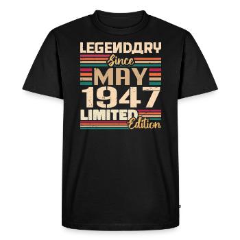 May 1947 May - Jubilee May 1947 - Men's Premium Organic T-Shirt - black - Front - Nico (187cm)