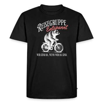 Fahrrad Reisegruppe T-Shirt - Männer Premium Bio T-Shirt - Schwarz - Vorne - Nico (187cm)