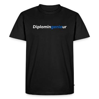 Ingénieur diplômé (Dipl Ing = Genius) - T-shirt Premium bio Homme - noir - Devant - Nico (187cm)