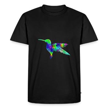Hummingbird bird in watercolor - Men's Premium Organic T-Shirt - black - Front - Nico (187cm)
