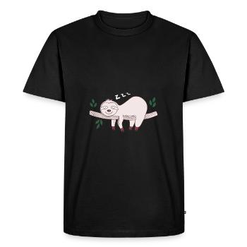 Paresseux drôle paresseux - T-shirt Premium bio Homme - noir - Devant - Nico (187cm)