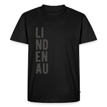 Leipzig Lindenau lettering slogan - Men's Premium Organic T-Shirt - black - Front - Nico (187cm)