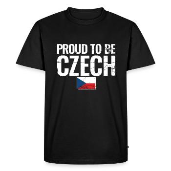 Fier d’être tchèque République tchèque Drapeau tchèque - T-shirt Premium bio Homme - noir - Devant - Nico (187cm)