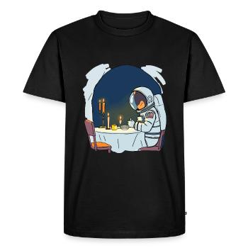 Astronaute au dîner aux chandelles - T-shirt Premium bio Homme - noir - Devant - Nico (187cm)