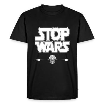 Stop Wars par SVAN (2022) BLANC - T-shirt Premium bio Homme - noir - Devant - Nico (187cm)