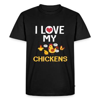 jardin J’aime mes poules - T-shirt Premium bio Homme - noir - Devant - Nico (187cm)