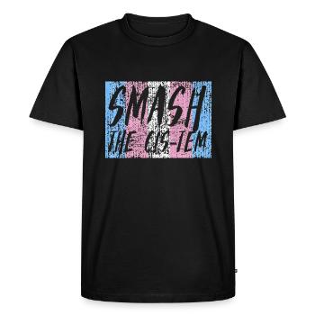 Smash the cis-tem Transsexualité Gay Pride Queer - T-shirt Premium bio Homme - noir - Devant - Nico (187cm)