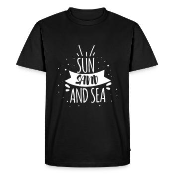 Soleil et mer - T-shirt Premium bio Homme - noir - Devant - Nico (187cm)
