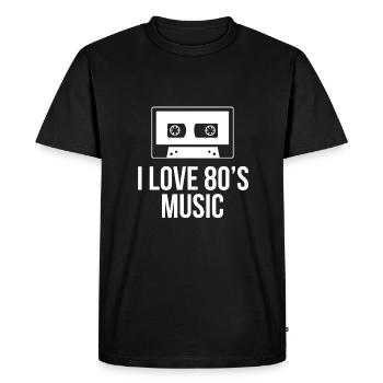 i love 80s music - Men's Premium Organic T-Shirt - black - Front - Nico (187cm)
