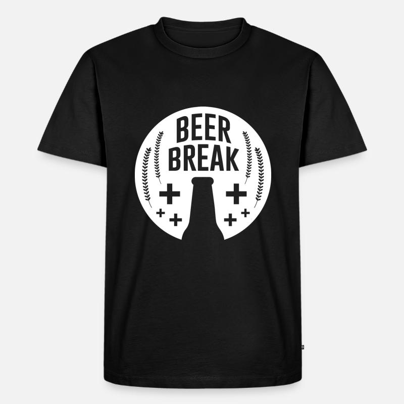 Bier shirt beer break Bier pause - Männer Premium Bio T-Shirt - Schwarz