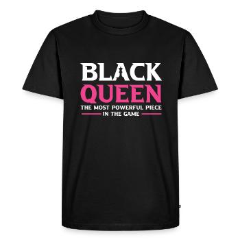 Black Woman Queen Chess Women's Rights - Men's Premium Organic T-Shirt - black - Front - Nico (187cm)