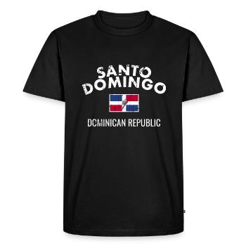 Santo Domingo Dom Rep Vintage Flag Dominican - Men's Premium Organic T-Shirt - black - Front - Nico (187cm)
