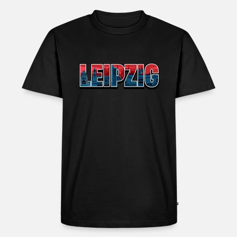 Leipzig - Männer Premium Bio T-Shirt - Schwarz