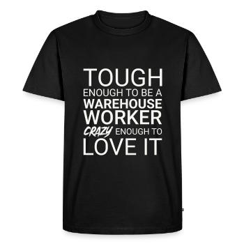 Warehouse Worker Crazy - Men's Premium Organic T-Shirt - black - Front - Nico (187cm)