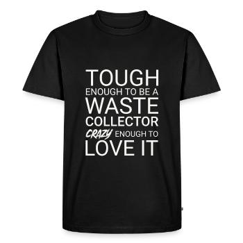 Waste collector Crazy - Men's Premium Organic T-Shirt - black - Front - Nico (187cm)