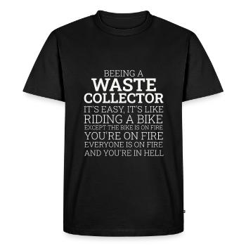Waste Collector Riding A Bike - Men's Premium Organic T-Shirt - black - Front - Nico (187cm)