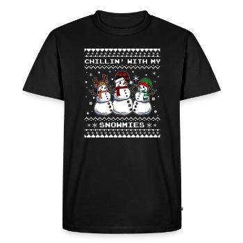 Snowmies Christmas Ugly Christmas snowman - Men's Premium Organic T-Shirt - black - Front - Nico (187cm)