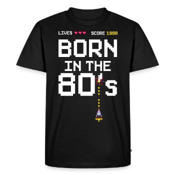 1988 Né dans les années 80 Gamer Arcade Anniversaire - T-shirt Premium bio Homme - noir - Devant - Nico (187cm)