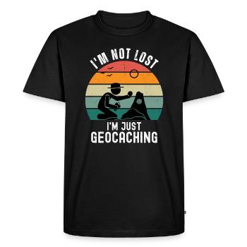 I'm Not Lost I'm Just Geocaching - Men's Premium Organic T-Shirt - black - Front - Nico (187cm)