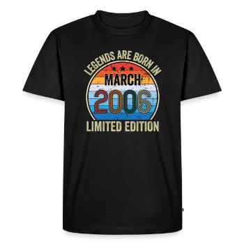 Les légendes sont nées en mars 2006 Édition limitée - T-shirt Premium bio Homme - noir - Devant - Nico (187cm)