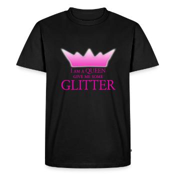 Glitter Queen - Men's Premium Organic T-Shirt - black - Front - Nico (187cm)