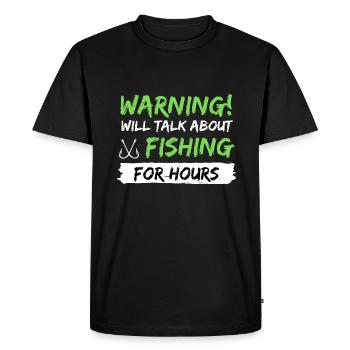 fishing fish rod gift idea fishing saying - Men's Premium Organic T-Shirt - black - Front - Nico (187cm)