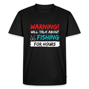 fishing fish rod gift idea fishing saying - Men's Premium Organic T-Shirt - black - Front - Nico (187cm)