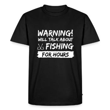 fishing fish rod gift idea fishing saying - Men's Premium Organic T-Shirt - black - Front - Nico (187cm)