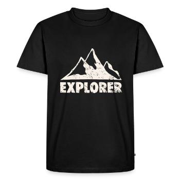 EXPLORATEUR - T-shirt Premium bio Homme - noir - Devant - Nico (187cm)