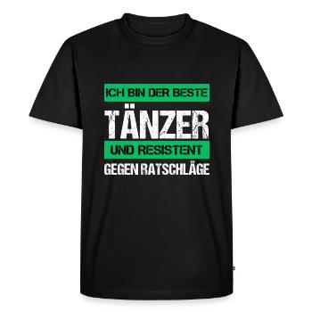 Danseuse résistante - T-shirt Premium bio Homme - noir - Devant - Nico (187cm)