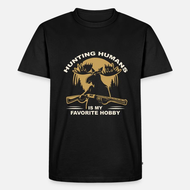 Jäger Elch - Männer Premium Bio T-Shirt - Schwarz