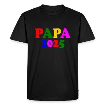 Papa 2025 - Men's Premium Organic T-Shirt - black - Front - Nico (187cm)