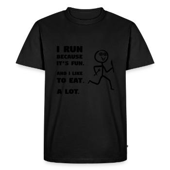 Courir pour manger - T-shirt Premium bio Homme - noir - Devant - Nico (187cm)